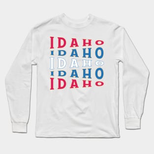 TEXT ART USA IDAHO Long Sleeve T-Shirt